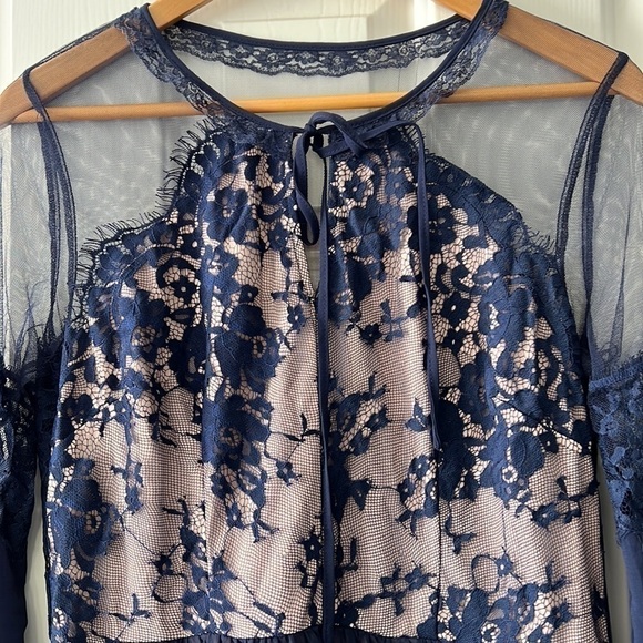 Soieblu nwt navy sheer dress. Size L - Picture 4 of 9